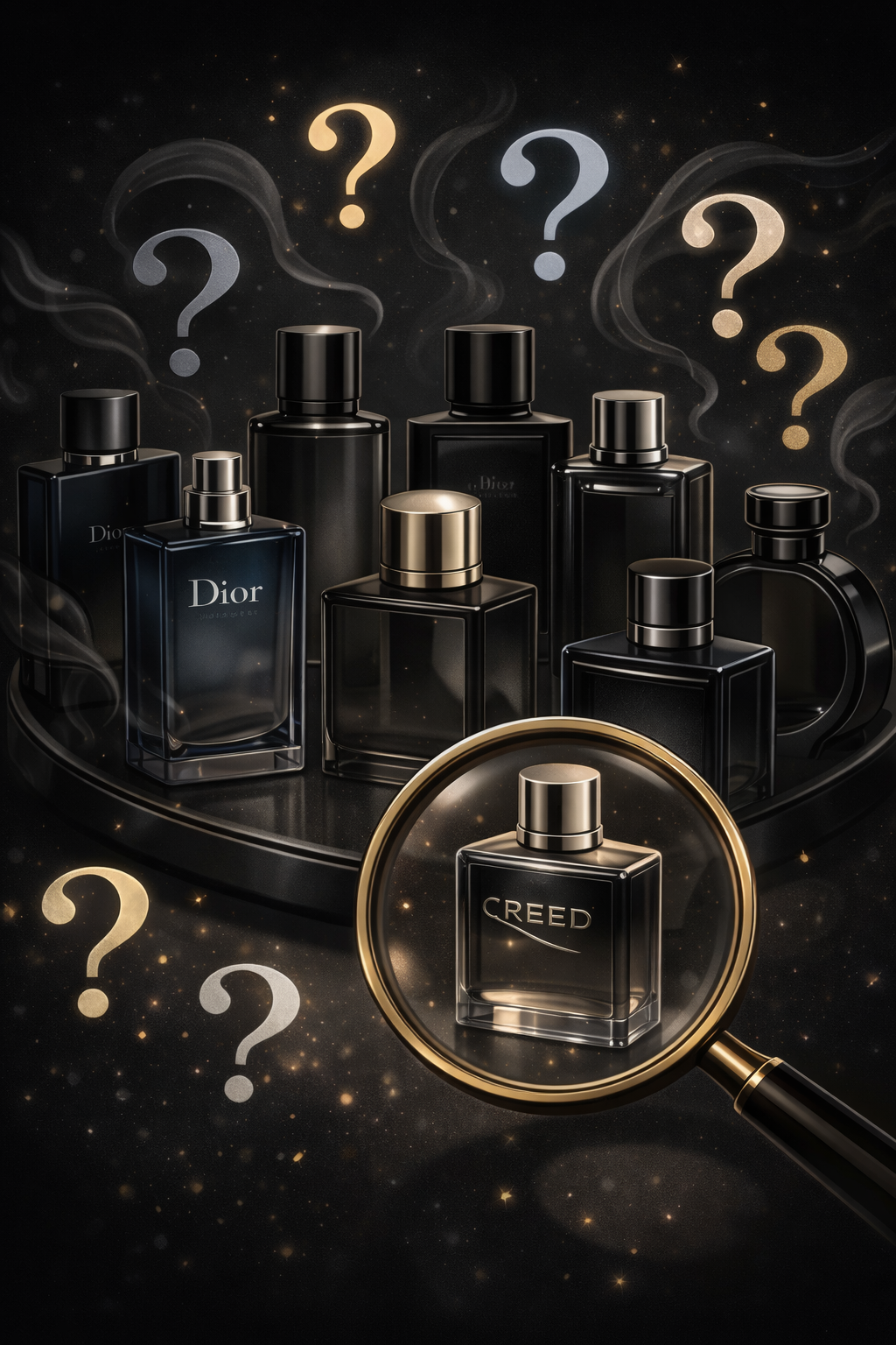 Premium
fragrance bottles on a dark surface – Fragrax signature scent guide